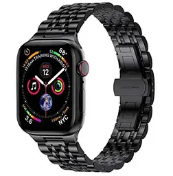 Браслет BeWatch для Apple Watch series 3/4/5/6 із шириною корпусу 42/44мм Link сталевий Чорний (1021401) - мініатюра 3