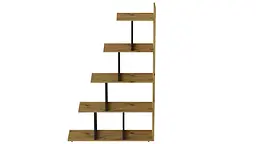 Етажерка Ferrum-decor Стелла 1600x1020x300 Чорний метал ДСП Дуб Артізан (FRD-105491) - мініатюра 4