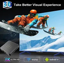Смарт-ТВ-приставка Android 14 SmartTV AndroidTV RK3518 4K/8K, WiFi 6, 4/64 ГБ - мініатюра 9