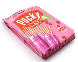 Японські палички Glico Pocky Strawberry 9шт, 108г - мініатюра 3
