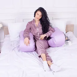 Подушка MirSon для вагітних і відпочинку Delicate Satin №8030 U-подібна Lupine (2200006178682) - мініатюра 7
