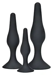 Набір анальних пробок TOYJOY Curvy Companions Kit 3 шт. (чорний)