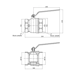 Кран кульовий SD Plus 4" ВР для води (важіль) SD600W100 - мініатюра 2