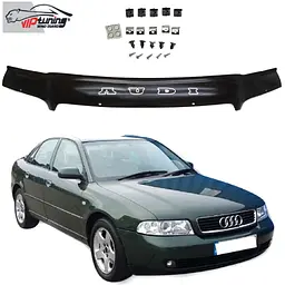 Дефлектор капоту мухобійка для Audi A4 (B5) 1994-2001 Євро Кріплення (Vip Tuning) AD07