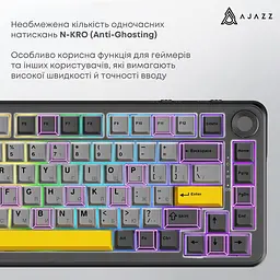 Клавіатура Ajazz AK820 MAX Magnetic switches Black Gray Yellow RGB (AK820MAX-WM-BGY) - мініатюра 8