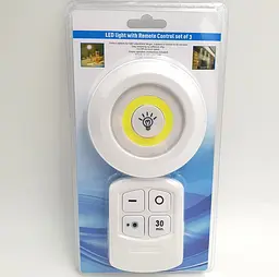 Світильник світлодіодний LED лампа 3хAAA настінно стельова для дому з пультом Led Light With Remote Control