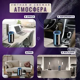 Аромадиффузор для авто с распылением RGB Ефект туману 50 мл (з ароматизатором 50 мл Одеколон) - мініатюра 8
