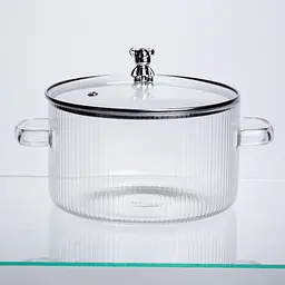Каструля скляна Yiwu HP-34-103 з боросилікатного скла 3.5 л 20 см для варіння та тушкування - мініатюра 6