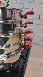 Мантоварка-пароварка O.M.S. Collection 6060 C-26 см 4,5 л Red - мініатюра 6