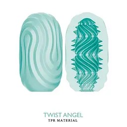 Мастурбатор-яйце Pretty Love Twist Angel Cupid X, 10х5.6 см (блакитний) - мініатюра 4