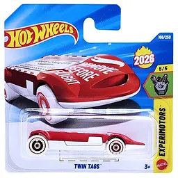 Базова машинка Hot Wheels Experimotors Twin Tags 1:64 червона з білим JJH64 (5785)