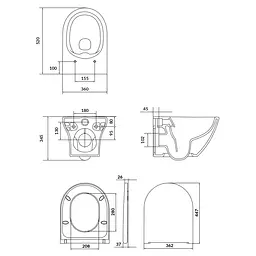 Підвісний унітаз Cersanit Larga EW CleanOn овальний з сидінням duraplast Slim Soft Close WRAP S701-472 - мініатюра 2