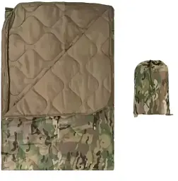Ковдра тактична кемпінгова з чохлом Multicam 150 × 200 см KT7001006 з кнопками для використання під пончо