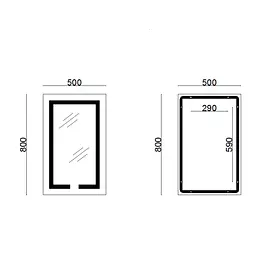 Дзеркало Lidz Kubis 800x500 з LED-підсвічуванням Touch, з антизапотіванням, з диммером яскравості LD78LF9365080 - мініатюра 2