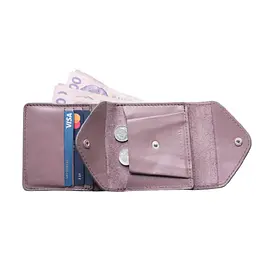 Чоловічий шкіряний портмоне рожевий GRANDE PELLE 11.5х9х1.5 см acs0032097 - мініатюра 5