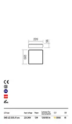 Стельовий світильник MARINA PL LED SMD 12W IP65 DG 3000K(5.1.2) Redo 90157 - мініатюра 3