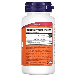 Вітаміни та мінерали NOW Folic Acid 800 mcg with Vitamin B12, 250 таблеток - мініатюра 2