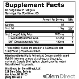 Омега 3 OmneDiem Clean Omega 3 120 softgels - мініатюра 2