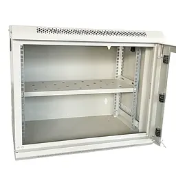 Шафа настінна GEAR 9U 19" 600x600x450 мм, + полиця 19", grey (GWMSN-9U-600-600G) - мініатюра 3