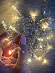 Світлодіодна гірлянда Leds нитка силікон 2 м 20 led батарейки АА - мініатюра 2