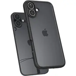 Прозорий чохол Spigen Ultra Hybrid Matte Black для iPhone 16 (ACS08201) - мініатюра 2