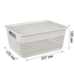 Кошик Stars Plast з кришкою бежевий 3.5 л (94254/беж) - мініатюра 2