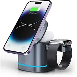 БЗП Wiwu Wi-W024 3 in 1 wireless charger Grey