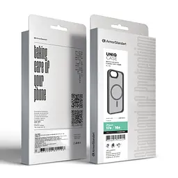 Чехол для Apple iPhone 16e/17e, Uniq MagCase, серый, противоударный, панель-накладка с MagSafe, ударопрочный TPU+PC, с магнитом MagSafe, поддержка полноценной беспроводной зарядки, ArmorStandart (ARM83872) - мініатюра 6