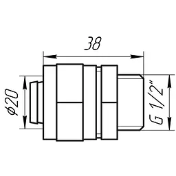 Муфта із зовнішньою різьбою APE 701 L 1/2″х20 000000612 - мініатюра 6