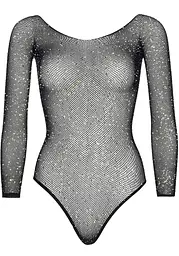 Боді Leg Avenue Crystallized fishnet bodysuit Black One Size - мініатюра 5