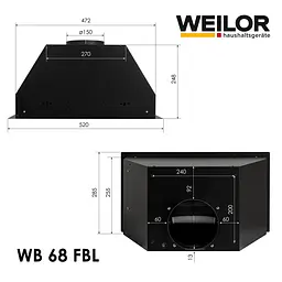Витяжка повновбудована WEILOR WB 68 FBL - мініатюра 12