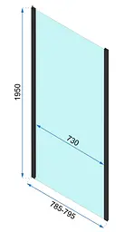 Душова кабіна Rea Rapid Swing 80x70 black REA-K6421 + REA-K6407, Чорний матовий, Універсальна, прозрачний, Чорний матовий - мініатюра 7