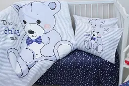 Комплект постільної білизни в ліжечко Tag Tekstil Teddy blue для немовлят Ведмедик (блакитний) - мініатюра 2