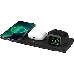 Бездротовий зарядний пристрій Belkin 3in1 MagSafe PRO Black (WIZ016VFBK) [154442] - мініатюра 6