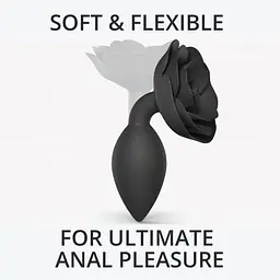 Силіконова анальна пробка Love To Love Open Roses L size Black Onyx - мініатюра 2