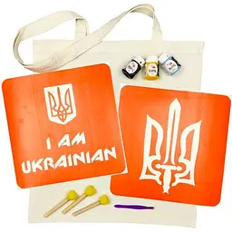 Набор для творчества Fresh Tattoo Экосумка бязь I Am Russian, Трезубец bag-b-n064-n059