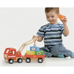 Дерев'яна іграшкова машинка Viga Toys Автокран (50690) - мініатюра 3