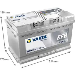 Акумулятор автомобільний Varta Blue Dynamic 80Ah (580500080) - мініатюра 3
