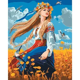 Картина за номерами Дівчина у вишиванці LW31530 pbn-p 40х50 см