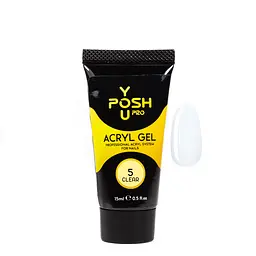 Акрігель для нарощування нігтів YouPOSH Acrygel Gel 15 мл №5 Прозорий
