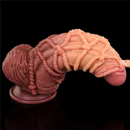 Фалоімітатор Dual-Layered 9.5'' Silicone Nature Cock 24 см коричневий - мініатюра 3