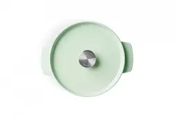 Каструля чавунна з кришкою KitchenAid 22 см 3,3 л колір фісташковий (CC007433-001) - мініатюра 2