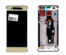Дисплей LCD Sony F3111 Xperia XA/ F3112/ F3113/ F3115/ F3116 з сенсором золотий + рамка