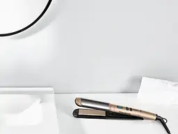 Випрямляч Rowenta Glam & Shine 2 в 1, температурних режимів 8, 140-210С, дисплей, кераміка, золотий - мініатюра 9