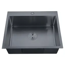 Кухонна мийка з нержавіючої сталі Zerix ZH6050-215 Nano-Black MX1586, Графит