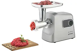 Gorenje Мясорубка, 2500Вт, 2.8кг/хв, 3 решітки, насадка для ковбас, кеббе, шнековий соковидавлювач, 3 терки, пластик/метал, нерж - мініатюра 9