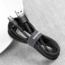 Дата кабель Baseus Cafule USB to MicroUSB Cable 2.4A (1m) (CAMKLF-B) Сірий / Чорний - мініатюра 4