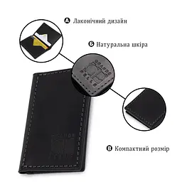 Шкіряний компактний картхолдер Grande Pelle 11397 чорний - мініатюра 4