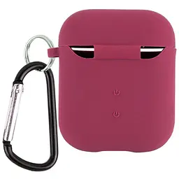 Силіконовий футляр з мікрофіброю для навушників Airpods 1/2 Бордовий / Plum - мініатюра 2