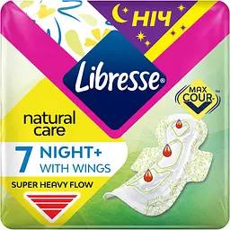 Гігієнічні прокладки Libresse Natural Care Maxi Night 7 шт.